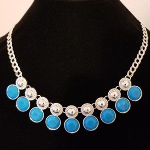 Charter Club Silver Necklace with Blue Stones